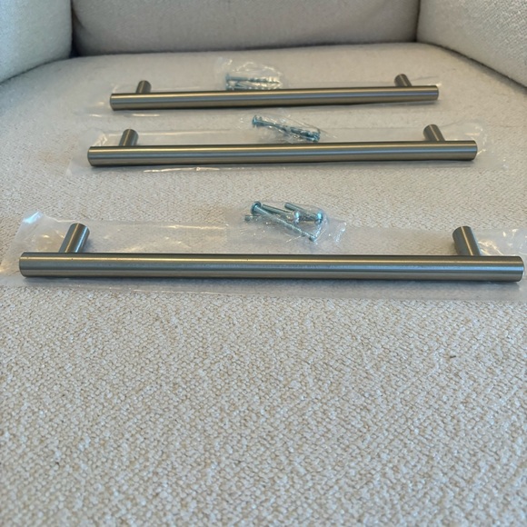 Bar Drawer Pulls Stainless Steele 8 7/8 center to center (set of 3) - Picture 1 of 7